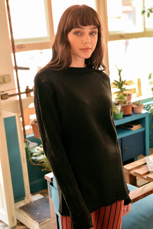 Siyah Yumuşak Dokulu Kazak BCBSK-25700-tr1000