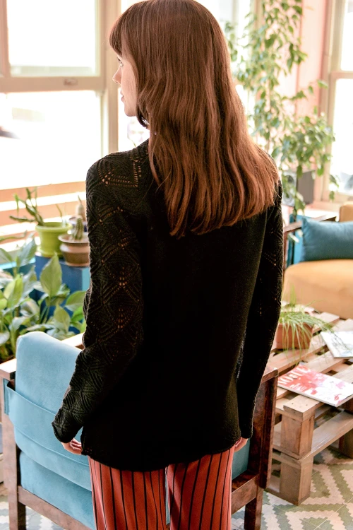 Siyah Yumuşak Dokulu Kazak BCBSK-25700-tr1000