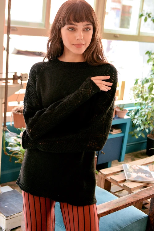 Siyah Yumuşak Dokulu Kazak BCBSK-25700-tr1000