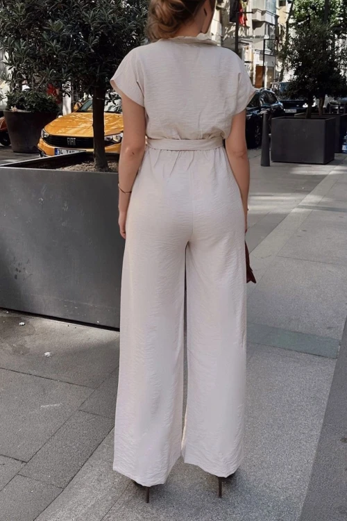 Taş Ceket Yaka Kendinden Kemerli Tulum BCBSK-25700-3405