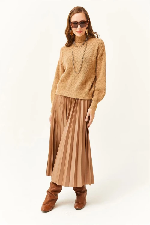 Vizon Pileli Saten Yüzey Uzun Etek BCBSK-25700-K7605