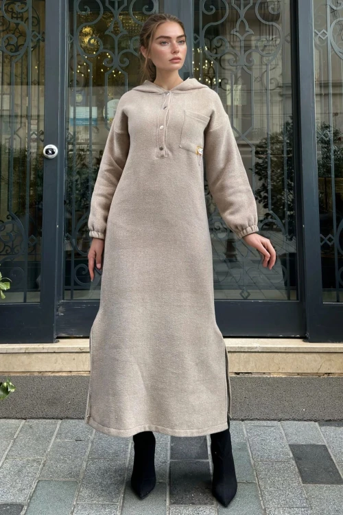 Vizon Yumuşak Dokulu Uzun Elbise BCBSK-25700-3689