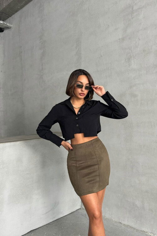 Camel Çimalı Süet Etek BCHN-25261011