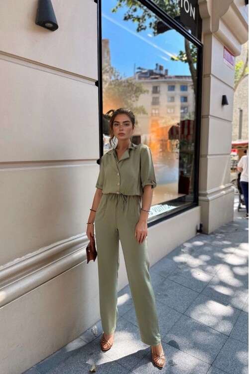 Haki Ceket Yaka Beli Lastikli Airobin Tulum BCBSK-25700-2622