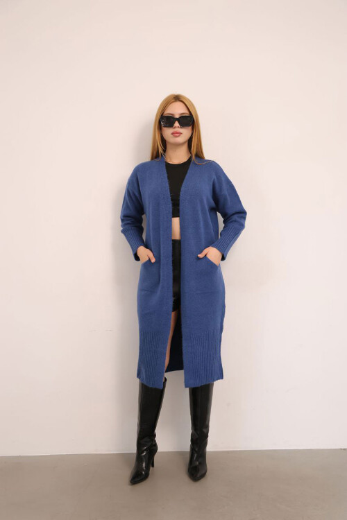 İndigo Salaş Yumuşak Dokulu Triko Hırka BCES-252009