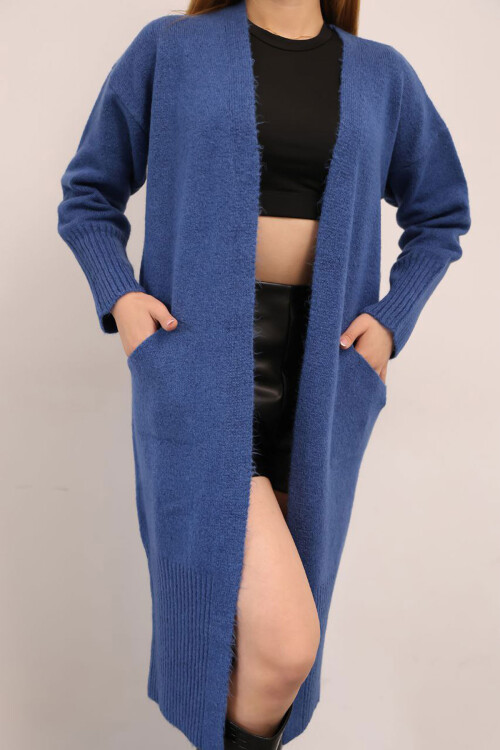 İndigo Salaş Yumuşak Dokulu Triko Hırka BCES-252009