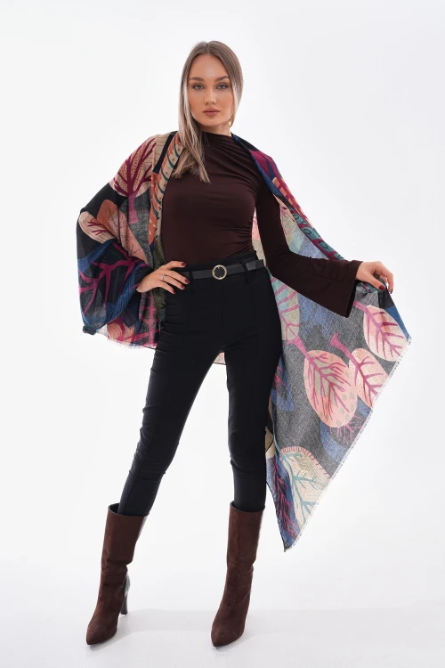 Lacivert Hawai Desenli Şal BCNSV-2515111