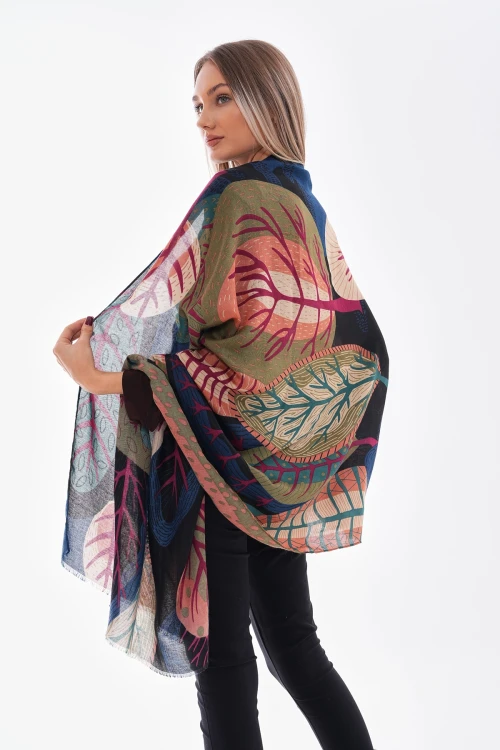 Lacivert Hawai Desenli Şal BCNSV-2515111