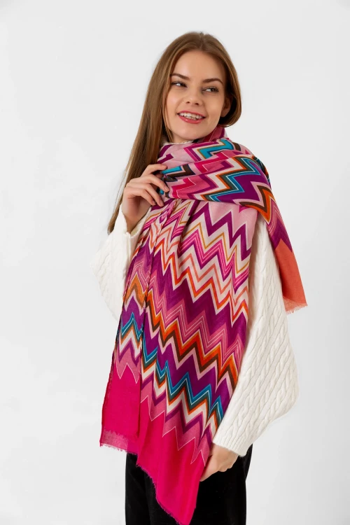 Pembe Zizgaz Desenli Şal BCNSV-2515080