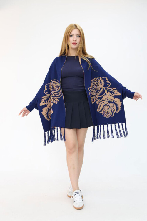 Saks Motifli Triko Şal BCES-252003