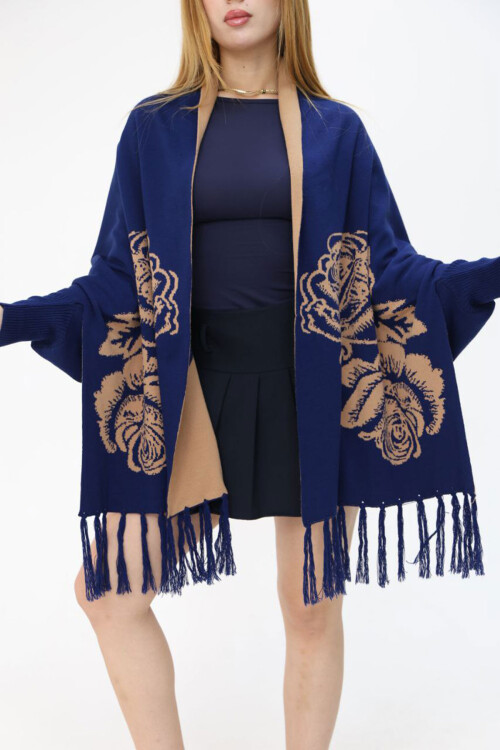 Saks Motifli Triko Şal BCES-252003