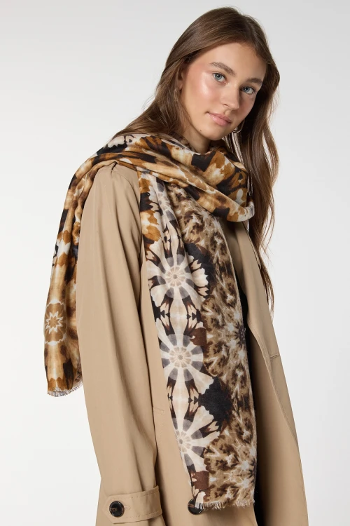 Siyah Kar Tanesi Desenli Şal BCNSV-2515066