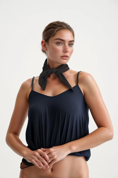 Siyah Pliseli Bandana Fular BCNSV-2513731-1