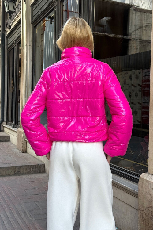 Fuşya Çift Cepli Şişme Mont BCVL-25N113