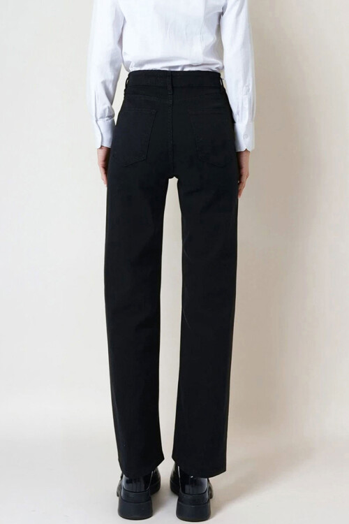 Siyah 5 Cepli Bol Paça Palazzo Jean BCHNW-251199