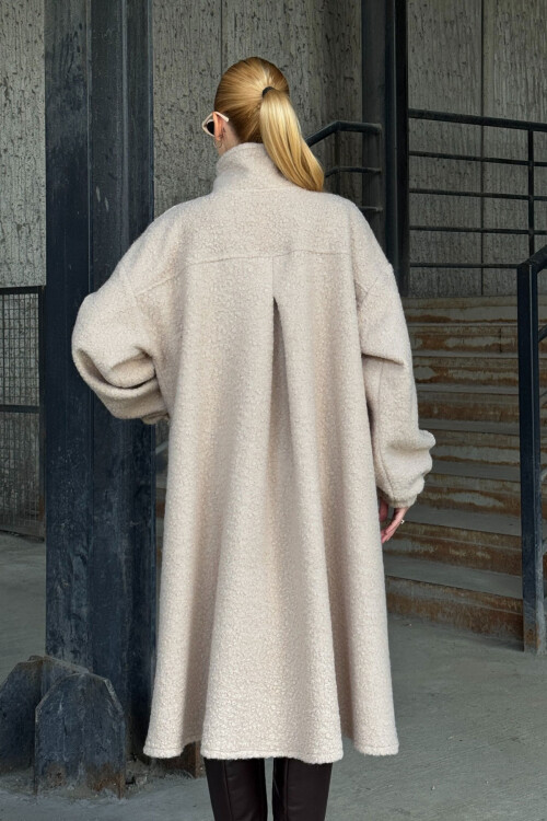 Taş Geniş Çift Cepli Kalın Buklet Kumaş Kışlık Ceket  BCVL-25V600