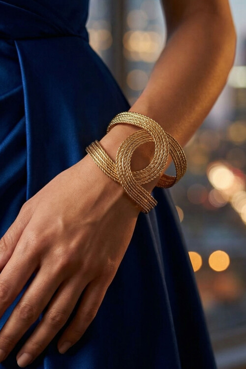 316L Çelik Kalın Kelepçe Bileklik Kadın Bilezik Ayarlanabilir Kelepçe BCYJ-251028