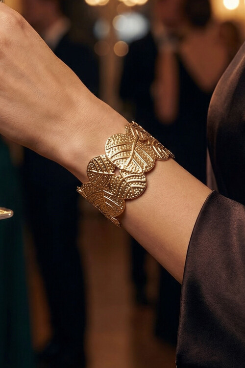 316L Çelik Kalın Kelepçe Bileklik Kadın Bilezik Ayarlanabilir Kelepçe BCYJ-251028