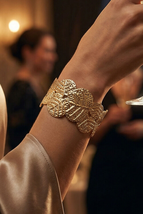 316L Çelik Kalın Kelepçe Bileklik Kadın Bilezik Ayarlanabilir Kelepçe BCYJ-251028