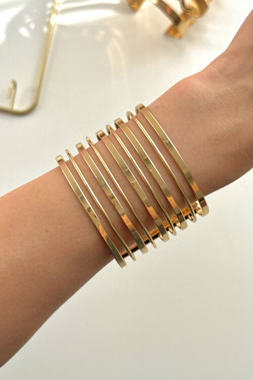 316L Çelik Kalın Kelepçe Bileklik Kadın Bilezik Ayarlanabilir Kelepçe BCYJ-251028