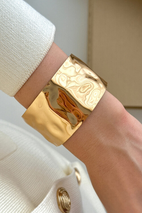 316L Çelik Kalın Kelepçe Bileklik Kadın Bilezik Ayarlanabilir Kelepçe BCYJ-251028