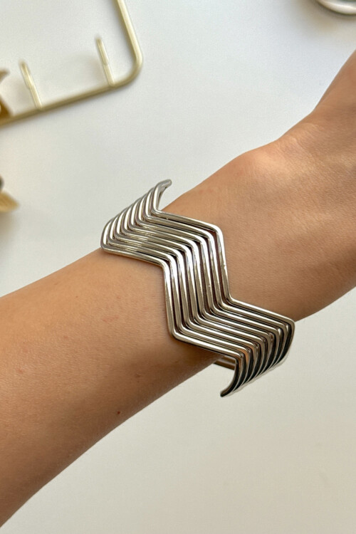 316L Çelik Kalın Kelepçe Bileklik Kadın Bilezik Ayarlanabilir Kelepçe BCYJ-251028