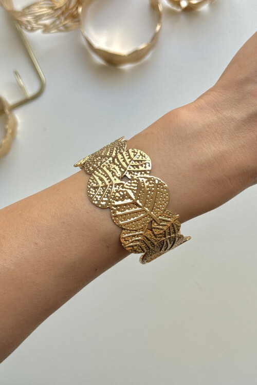 316L Çelik Kalın Kelepçe Bileklik Kadın Bilezik Ayarlanabilir Kelepçe BCYJ-251028