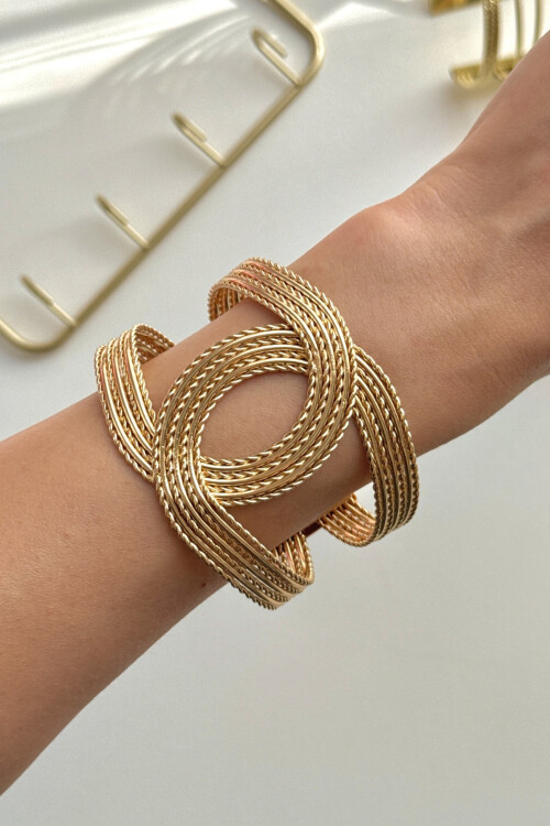 316L Çelik Kalın Kelepçe Bileklik Kadın Bilezik Ayarlanabilir Kelepçe BCYJ-251028