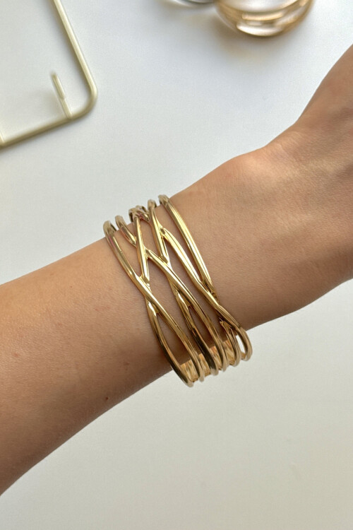 316L Çelik Kalın Kelepçe Bileklik Kadın Bilezik Ayarlanabilir Kelepçe BCYJ-251028