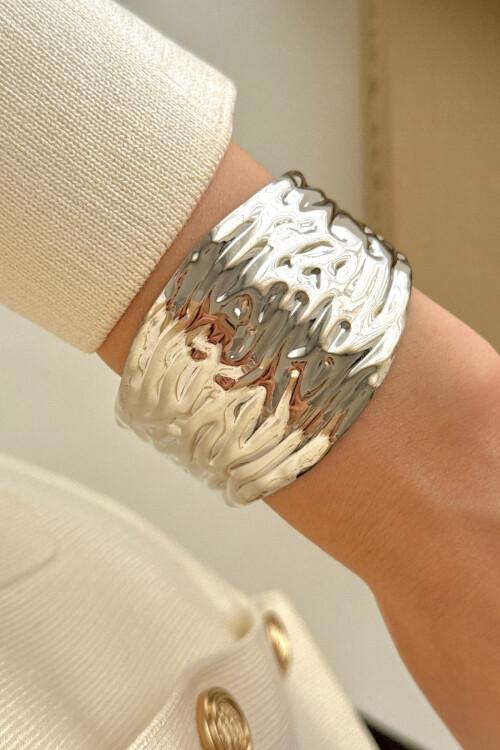 316L Çelik Kalın Kelepçe Bileklik Kadın Bilezik Ayarlanabilir Kelepçe BCYJ-251028