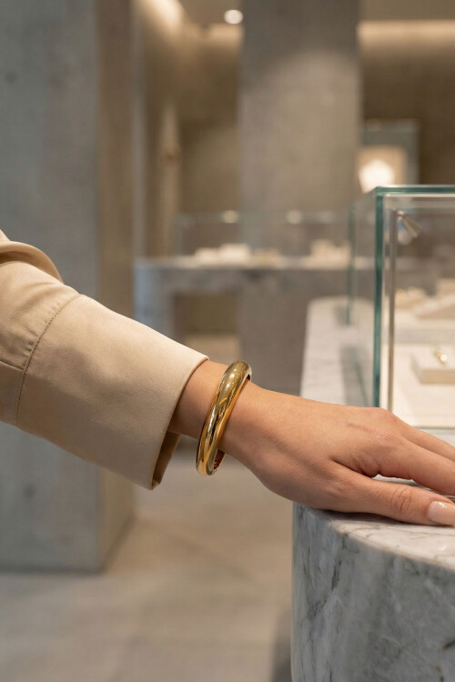 316L Çelik Kalın Kelepçe Bileklik Kadın Bilezik BCYJ-251037