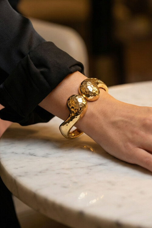 316L Çelik Kalın Kelepçe Bileklik Kadın Bilezik BCYJ-251037