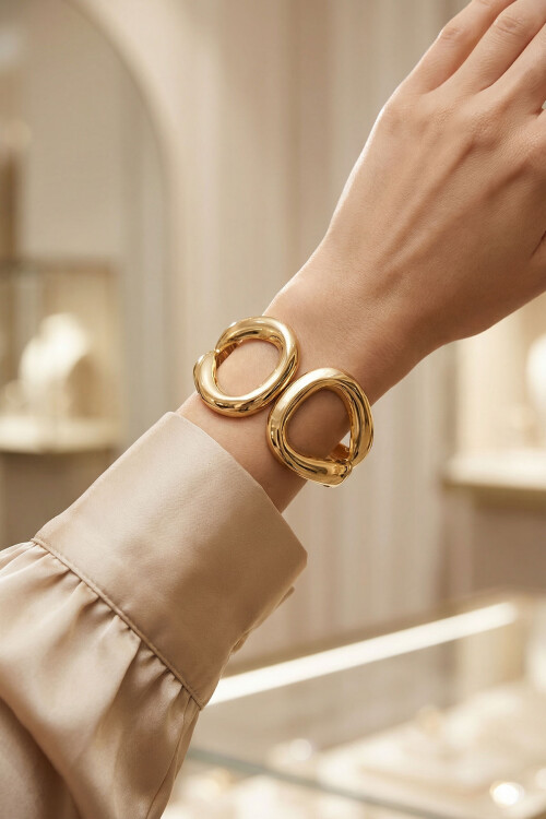 316L Çelik Kalın Kelepçe Bileklik Kadın Bilezik BCYJ-251037