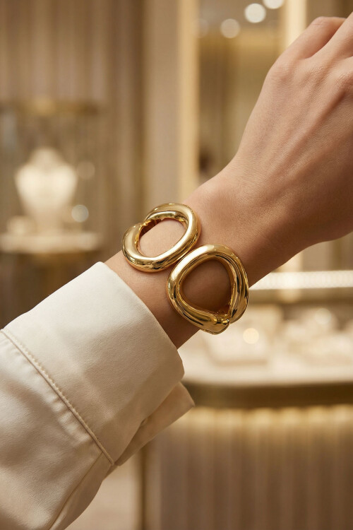 316L Çelik Kalın Kelepçe Bileklik Kadın Bilezik BCYJ-251037