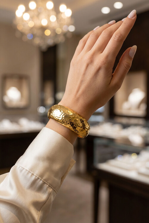 316L Çelik Kalın Kelepçe Bilezik Kadın Bileklik BCYJ-251046