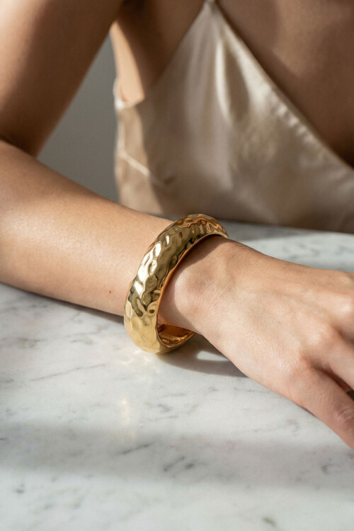 316L Çelik Kalın Kelepçe Bilezik Kadın Bileklik BCYJ-251046