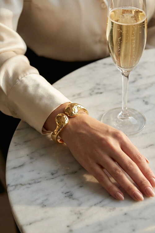 316L Çelik Kalın Kelepçe Bilezik Kadın Bileklik BCYJ-251046