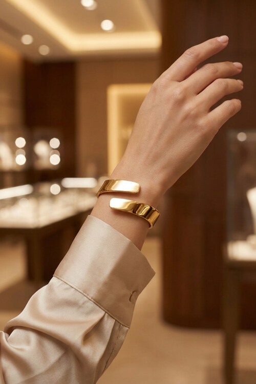 316L Çelik Kalın Kelepçe Bilezik Kadın Bileklik BCYJ-251046