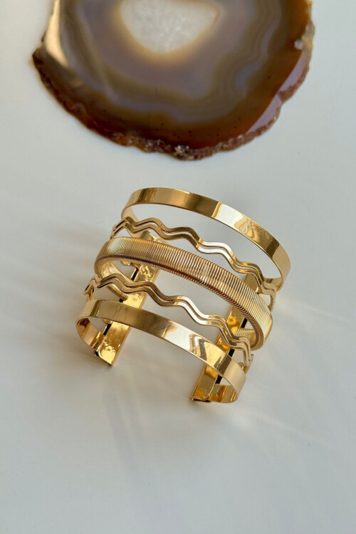 316L Çelik Kalın Kelepçe Bilezik Kadın Bileklik BCYJ-251046