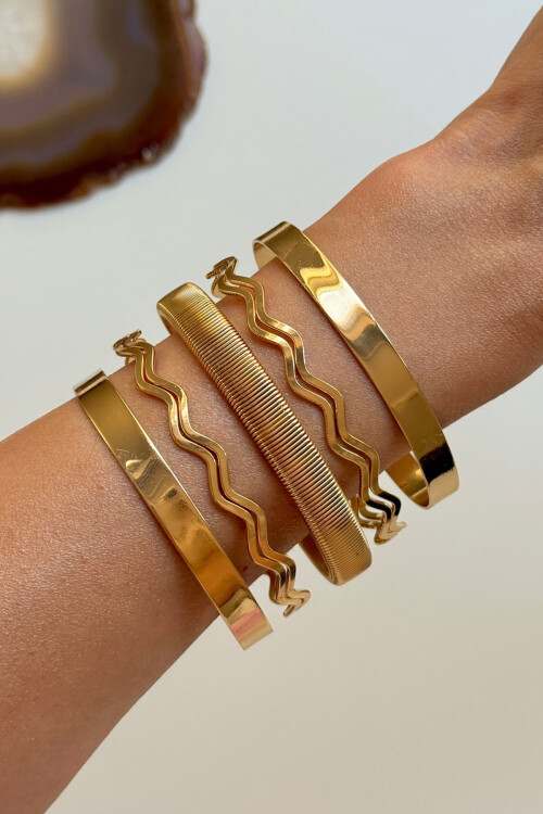 316L Çelik Kalın Kelepçe Bilezik Kadın Bileklik BCYJ-251046