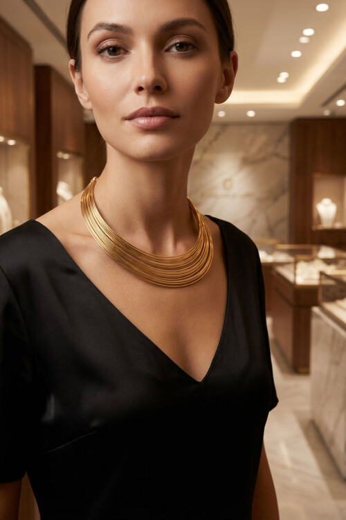 316L Çelik Kalın Tel Kolye Kadın Kolye BCYJ-251042