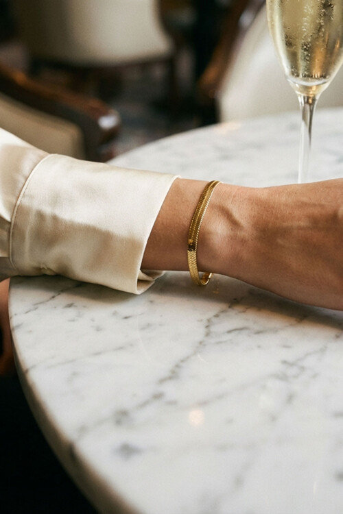 316L Çelik Unisex Italyan Zincir Bileklik Ezme Bileklik BCYJ-251061