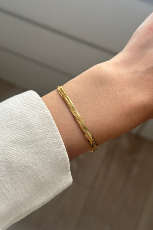 316L Çelik Unisex Italyan Zincir Bileklik Ezme Bileklik BCYJ-251061