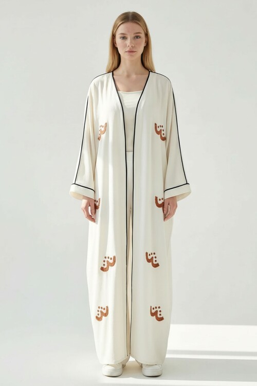 Alaçatı Keten Nakışlı Kimono Takım