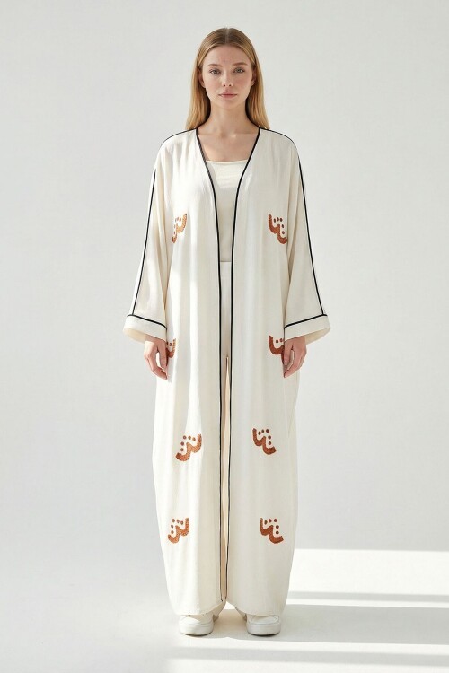 Alaçatı Keten Nakışlı Kimono Takım