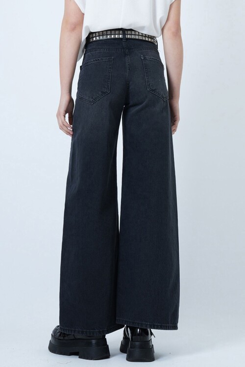 Antrasit Yüksek Bel 5 Cepli Baggy Jean BCHNW-251207