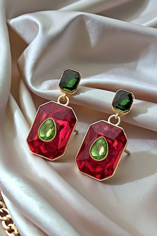 Çelik Büyük Baget Taşlı Sallantılı Küpe BCYJ-251016