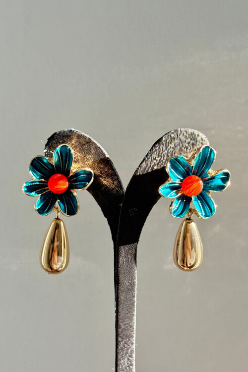 Çelik Çiçek Kadın Sallantılı Küpe BCYJ-251054