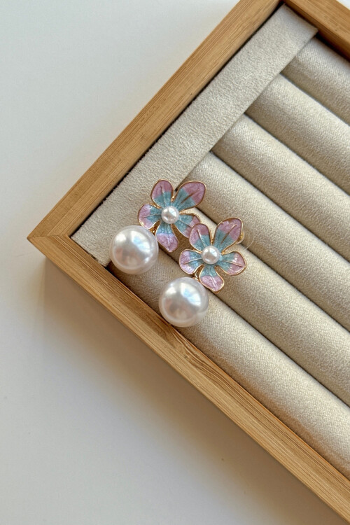 Çelik Çiçek Kadın Sallantılı Küpe BCYJ-251054