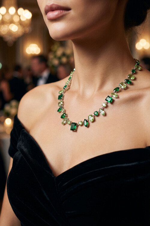 Çelik Dönmeyen Gema Kolye Zirkon Taşlı Kadın Kolye BCYJ-251045